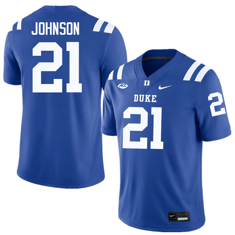 Duke Blue Devils #21 Qeanu Johnson College Football Jersey Stitched-Blue
